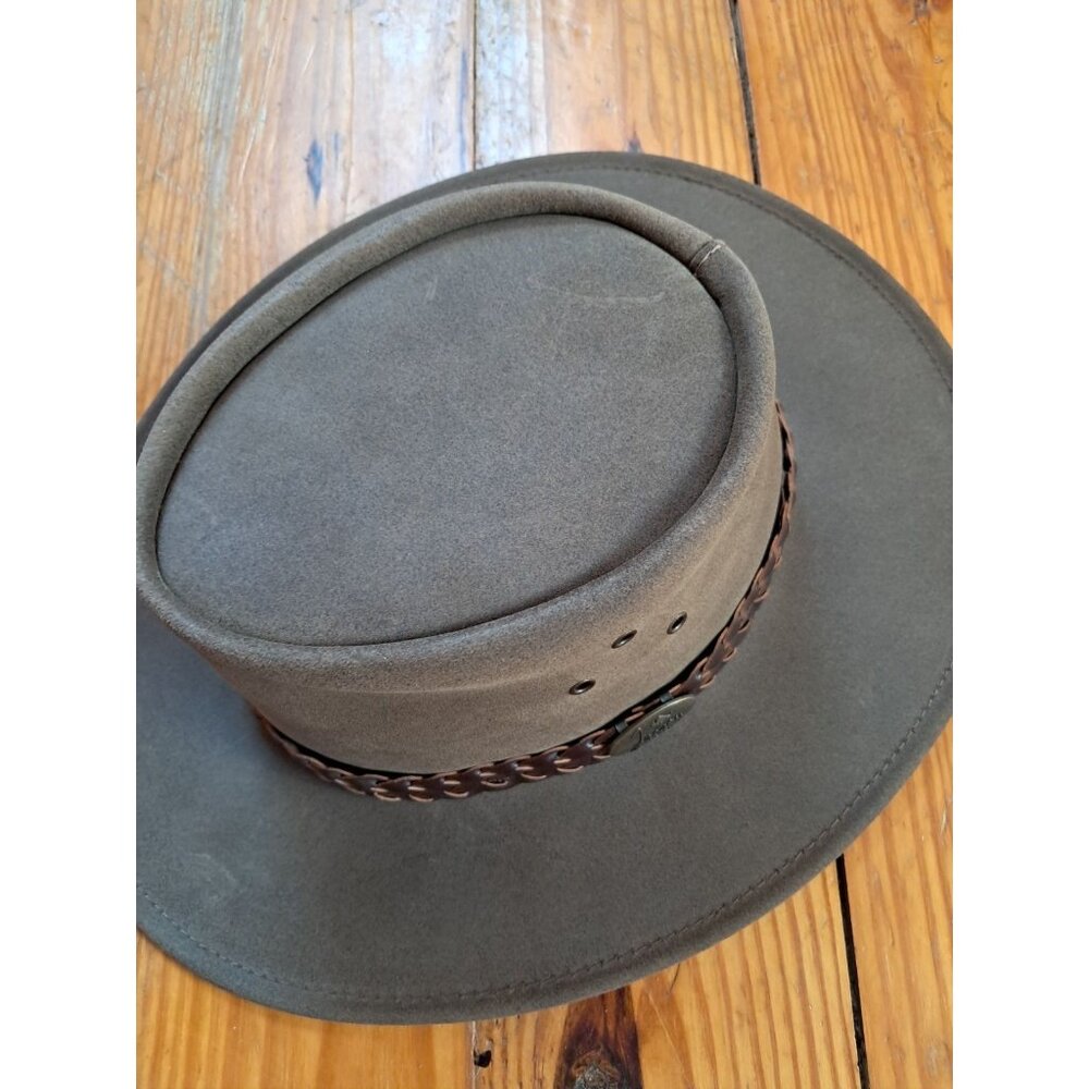 Jacaru Summer Breeze Australia Hat Brown Suede Leather Men’s Medium Outback New